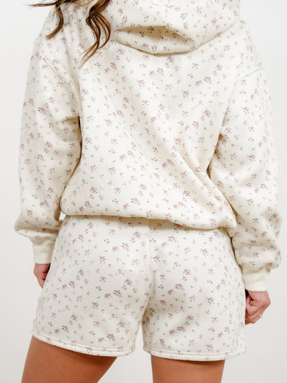 Floral Elastic Waist Shorts with Side Pockets - Freckled Poppy