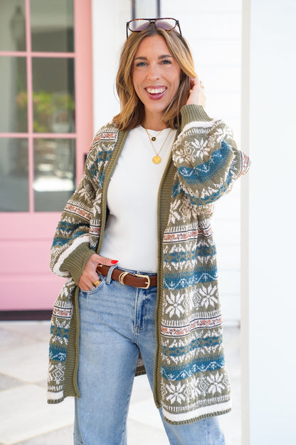 POL Long Sleeve Open Front Cardigan Sweater