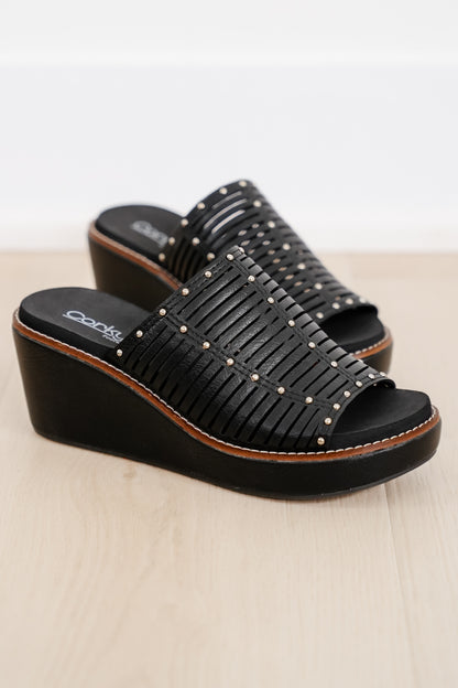 Corky's Much Better Studded Cutout Slide Wedge Sandal
