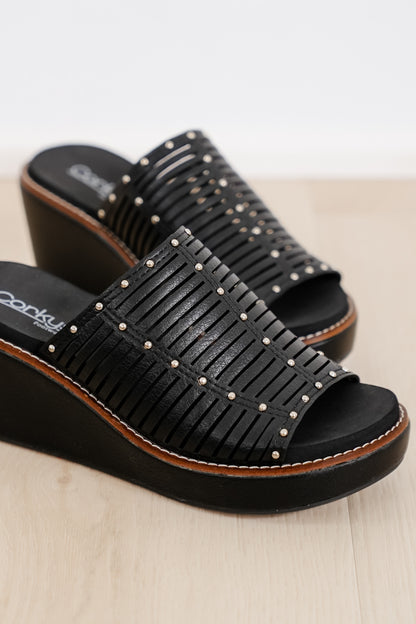 Corky's Much Better Studded Cutout Slide Wedge Sandal