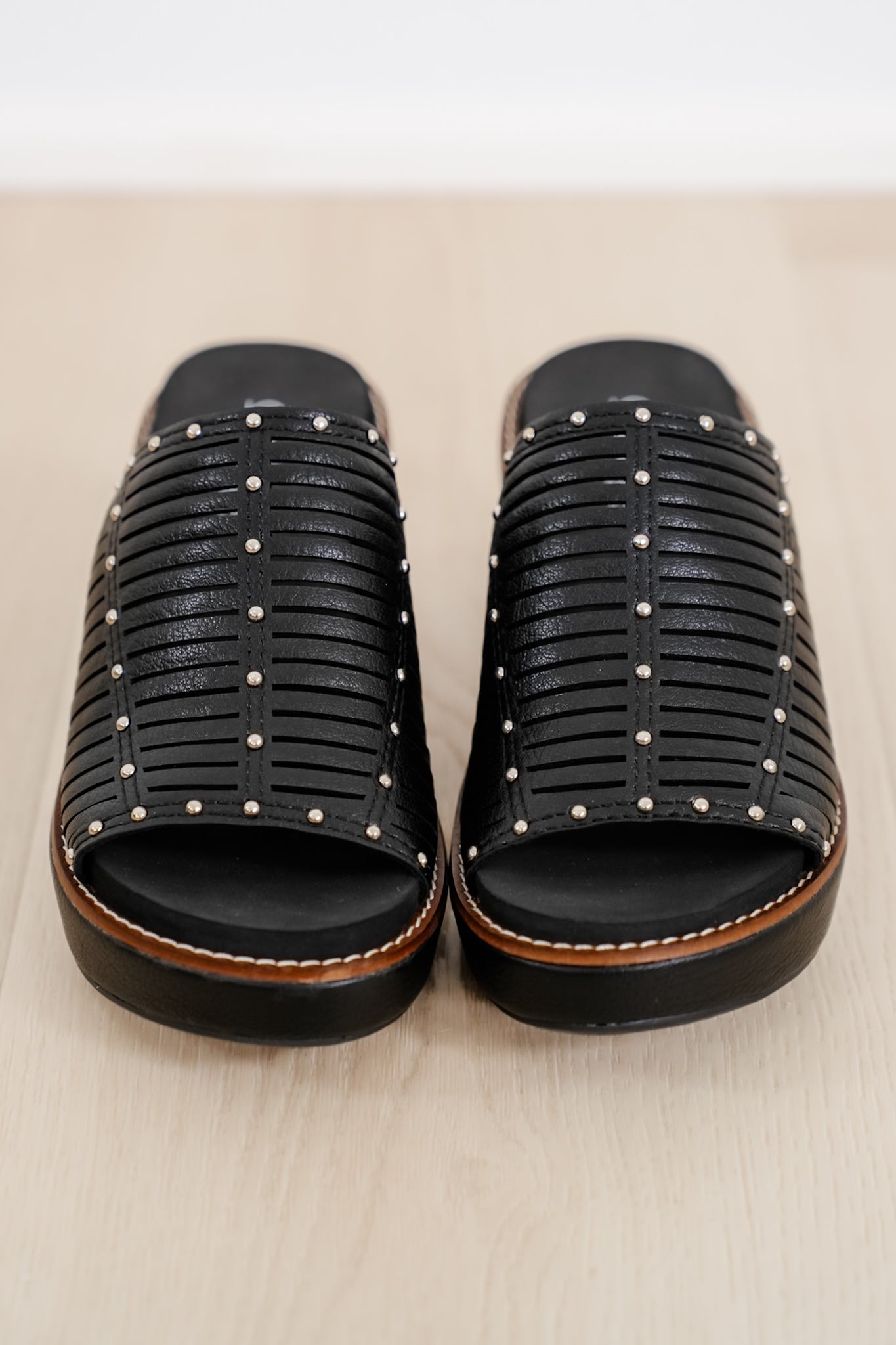 Corky's Much Better Studded Cutout Slide Wedge Sandal