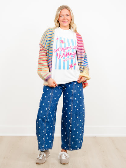 Plus/Reg Short Sleeve "Everyone Was Thinking It" Graphic Tee - Freckled Poppy