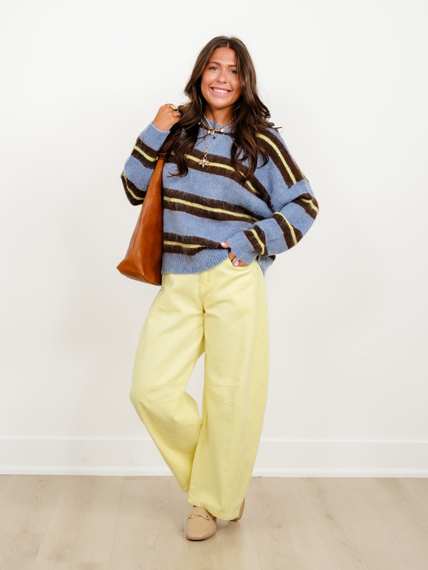 Striped Long Sleeve Pullover Sweater