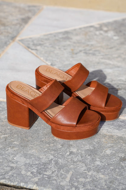 Chunky Block Heel Platform Sandal with Double Strap