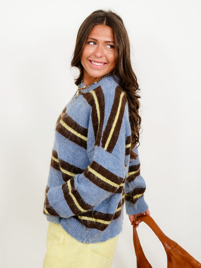 Striped Long Sleeve Pullover Sweater