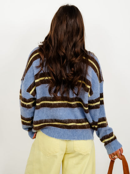 Striped Long Sleeve Pullover Sweater