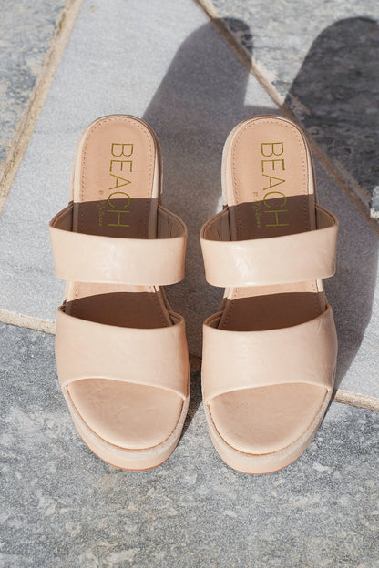 Chunky Block Heel Platform Sandal with Double Strap