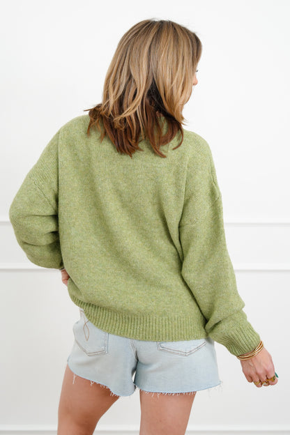Knit Long Sleeve Flying Duck Pullover Sweater