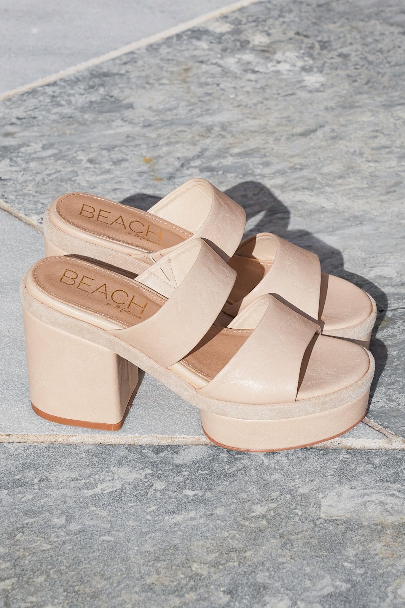 Chunky Block Heel Platform Sandal with Double Strap