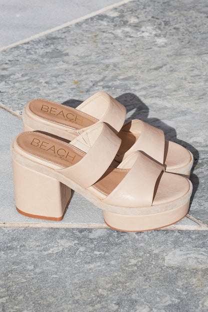 Chunky Block Heel Platform Sandal with Double Strap