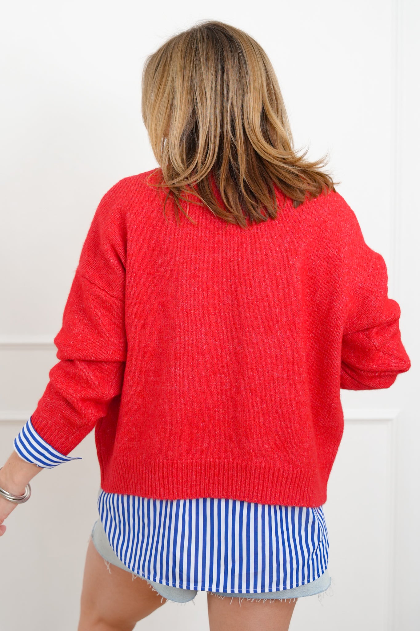 Knit Long Sleeve Dalmatian Dog Pullover Sweater