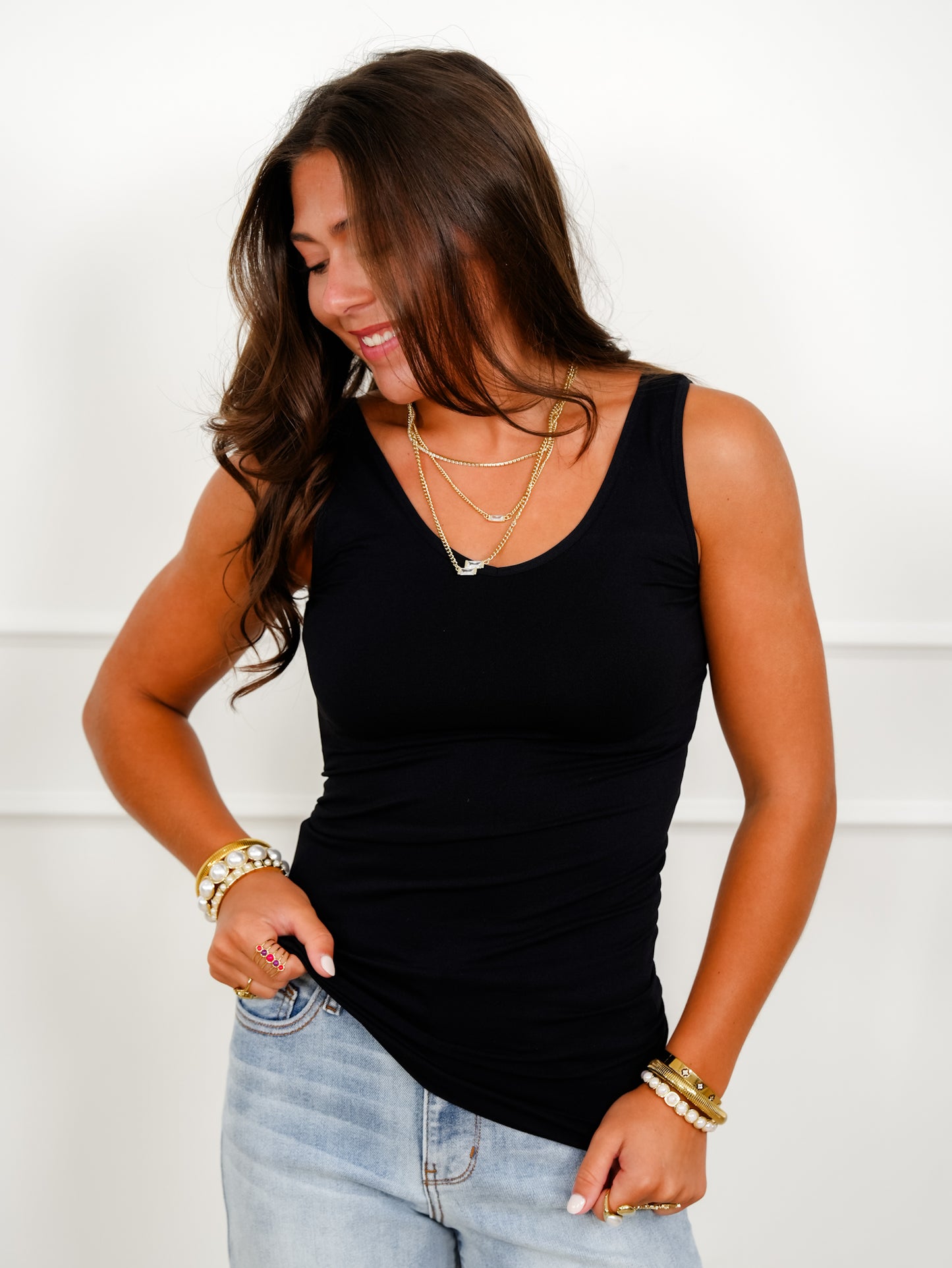 Door Buster! Plus/Reg Solid V/U Neck Tank Top