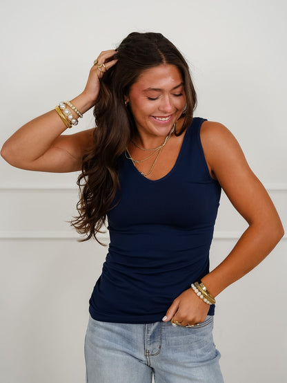 Door Buster! Plus/Reg Solid V/U Neck Tank Top