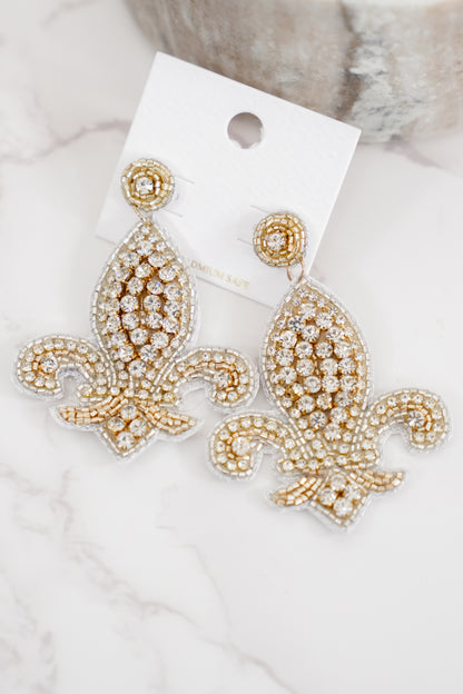 Mardi Gras Fleur De Lis Earrings
