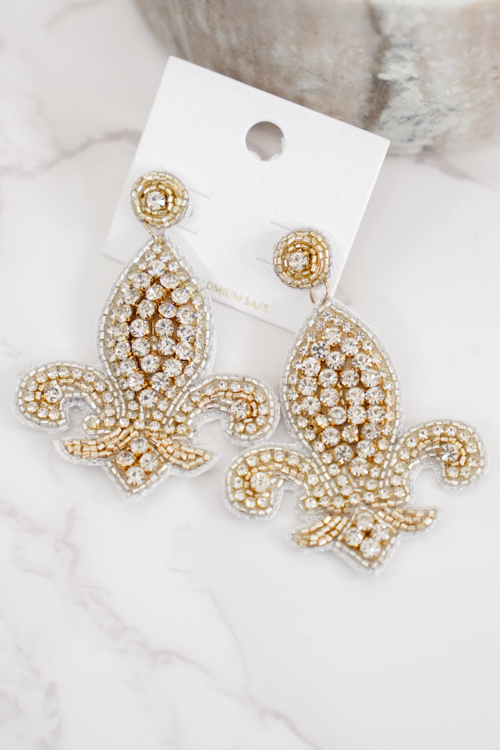 Mardi Gras Fleur De Lis Earrings