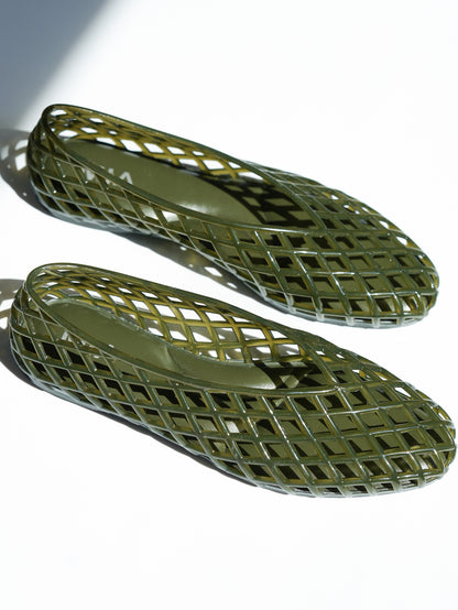 MIA Jelly Cage Slip On Flat Shoes - Freckled Poppy