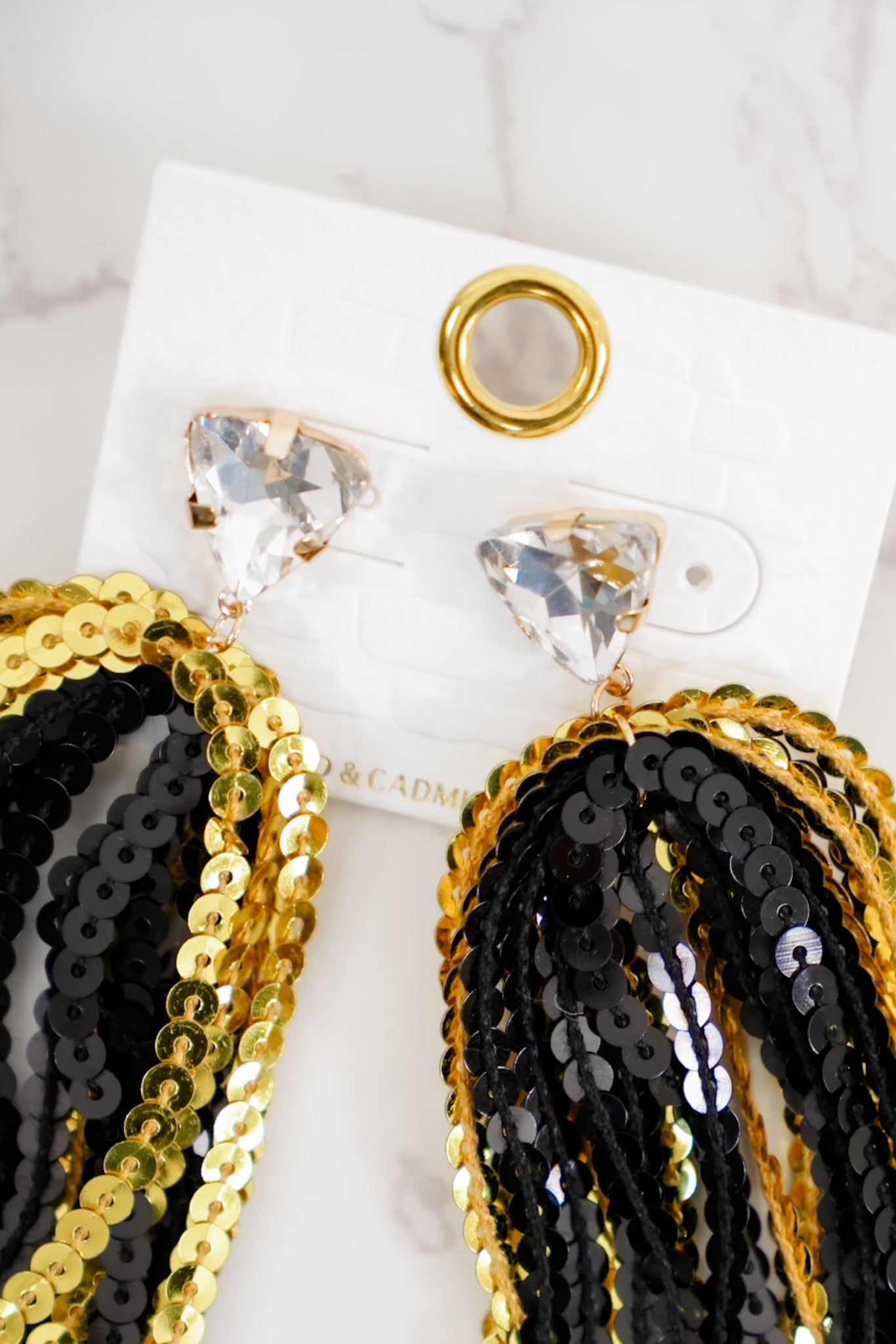 Mardi Gras Glittery Sequin Tassel Earrings