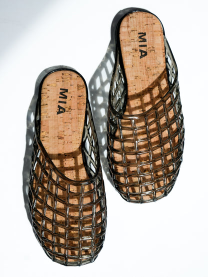 MIA Jelly Cage Slide Sandal with Cork Footbed - Freckled Poppy