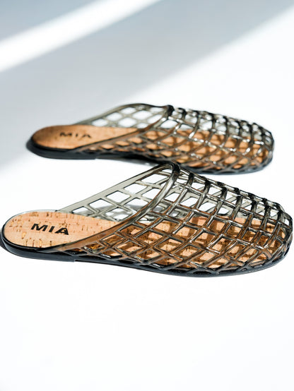 MIA Jelly Cage Slide Sandal with Cork Footbed - Freckled Poppy