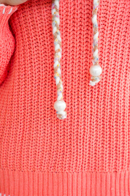 POL Long Sleeve V Neck Hoodie Sweater Top