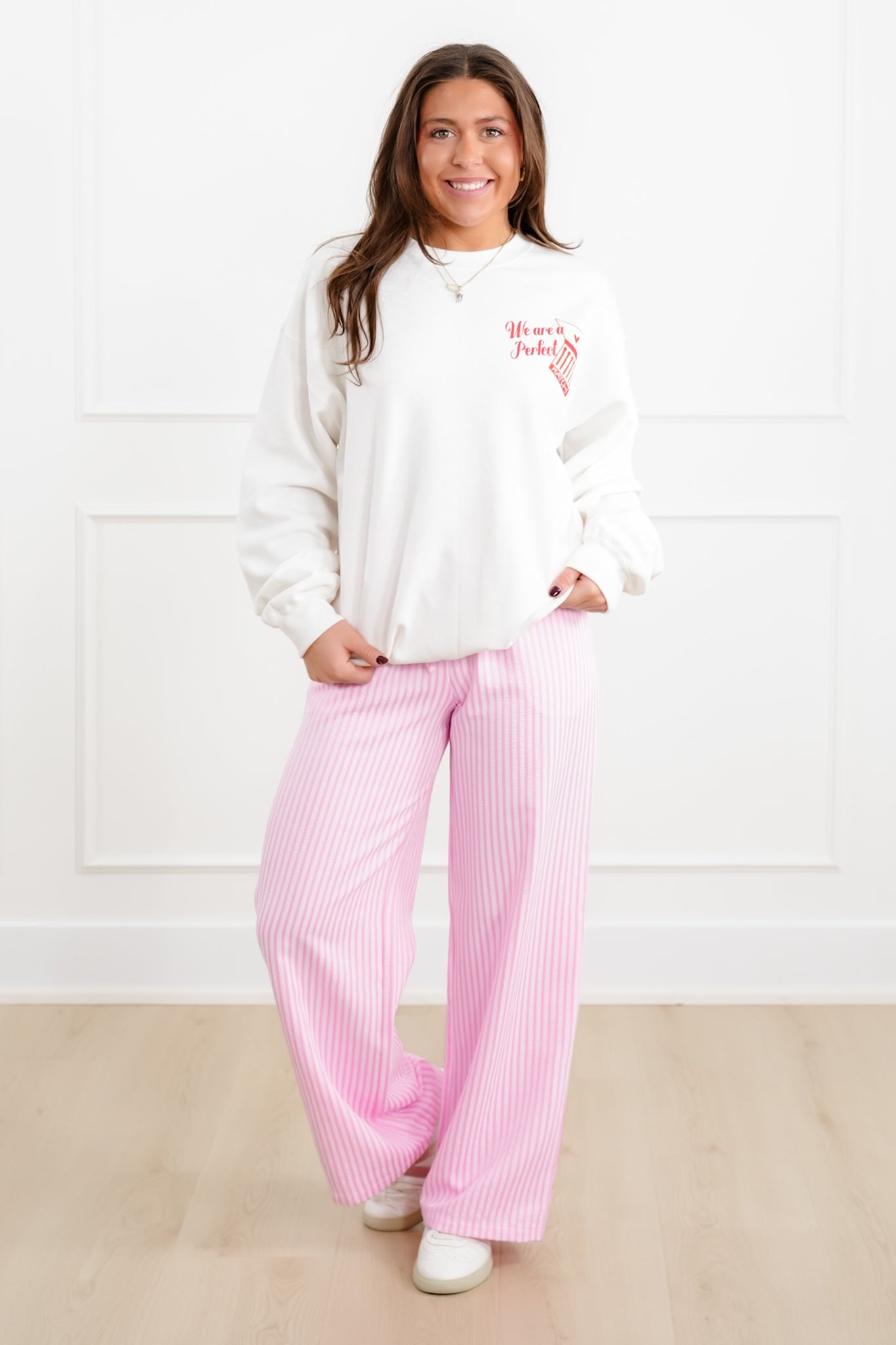 Long Sleeve " Perfect Match" Pullover Sweatshirt