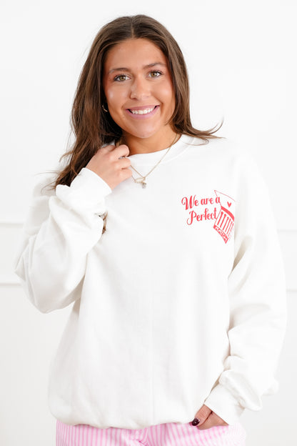 Long Sleeve " Perfect Match" Pullover Sweatshirt