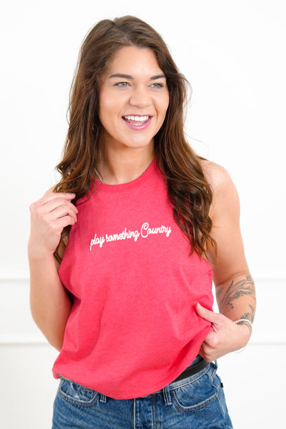 Plus/Reg Sleeveless "Play Something Country" Tank Top