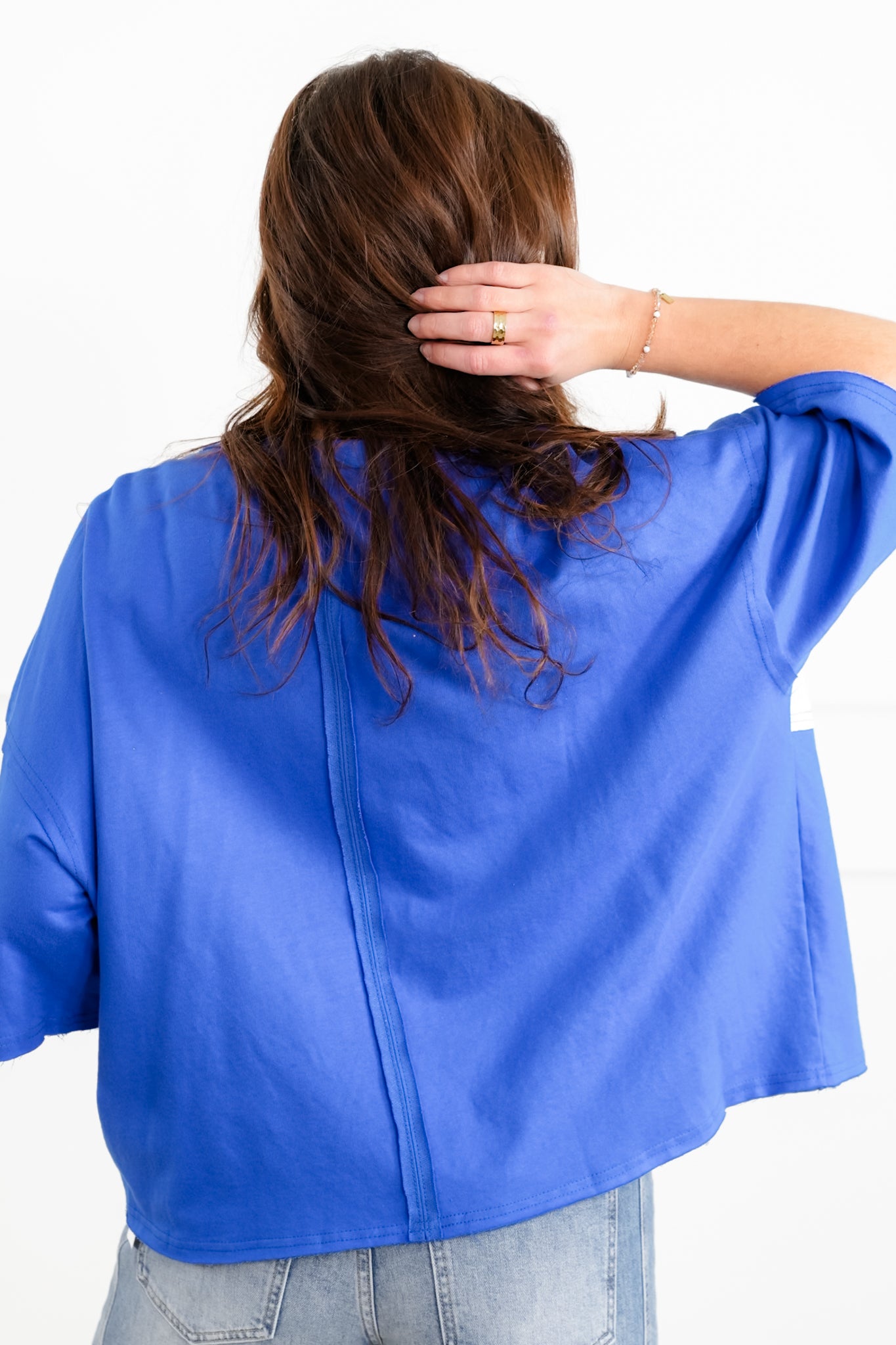 Short Sleeve Top with "America" Patch Detail