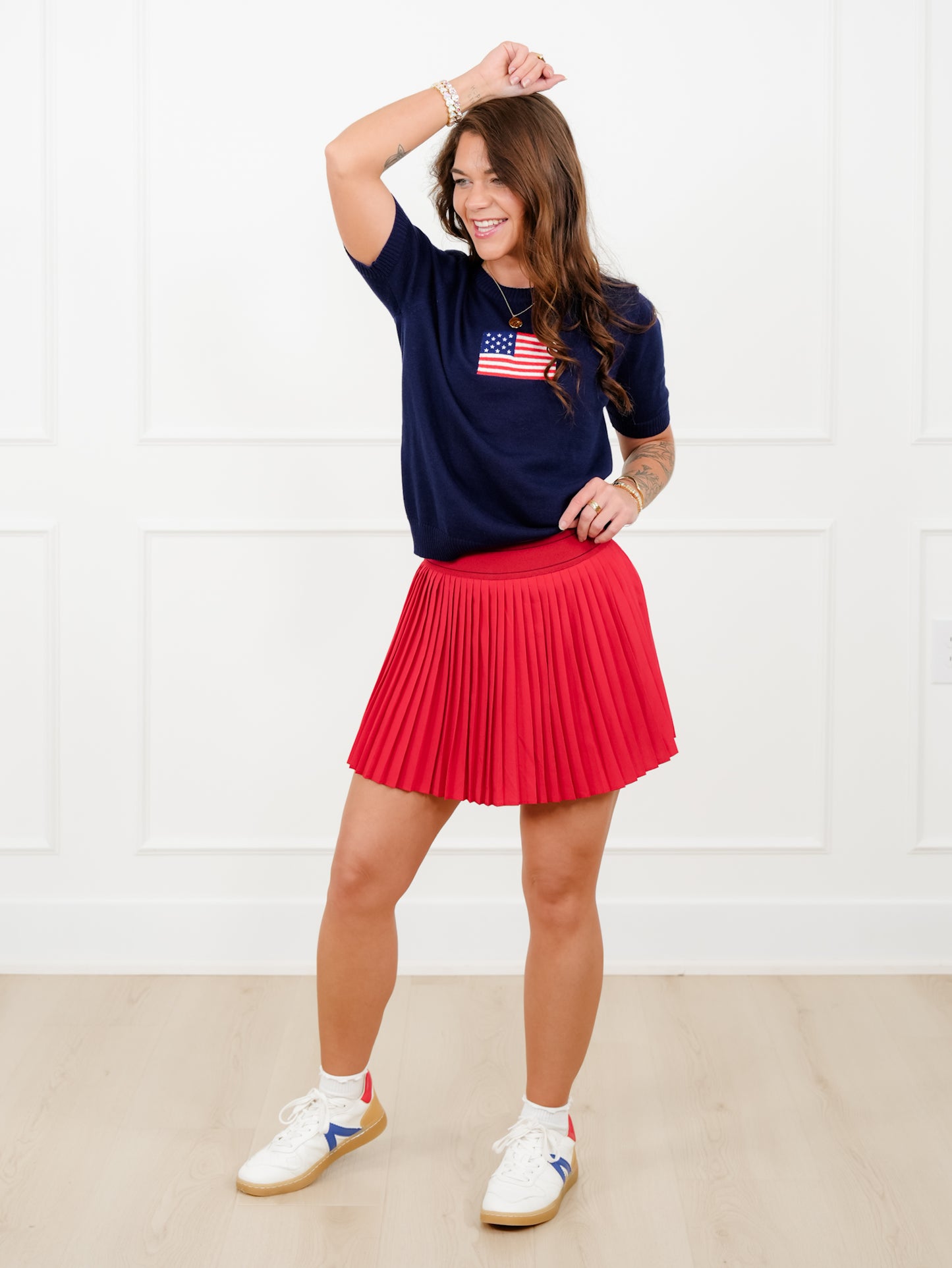 Door Buster! Zenana Woven High Waist Knife-Pleat Mini Skirt Lined Inner Shorts