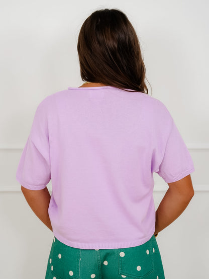 Solid Short Sleeve Button Down Cardigan