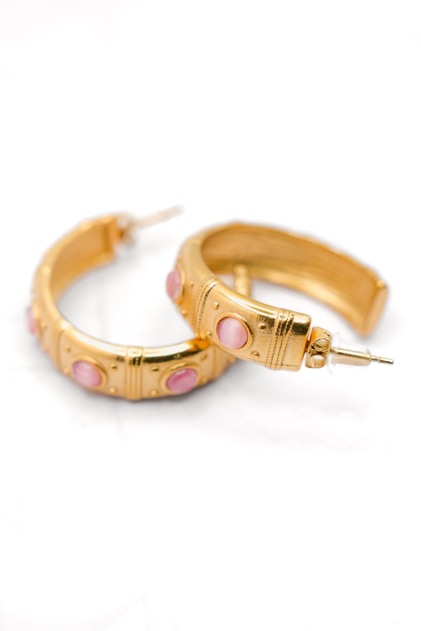 Treasure Jewels Vintage Rose Heart Hoops