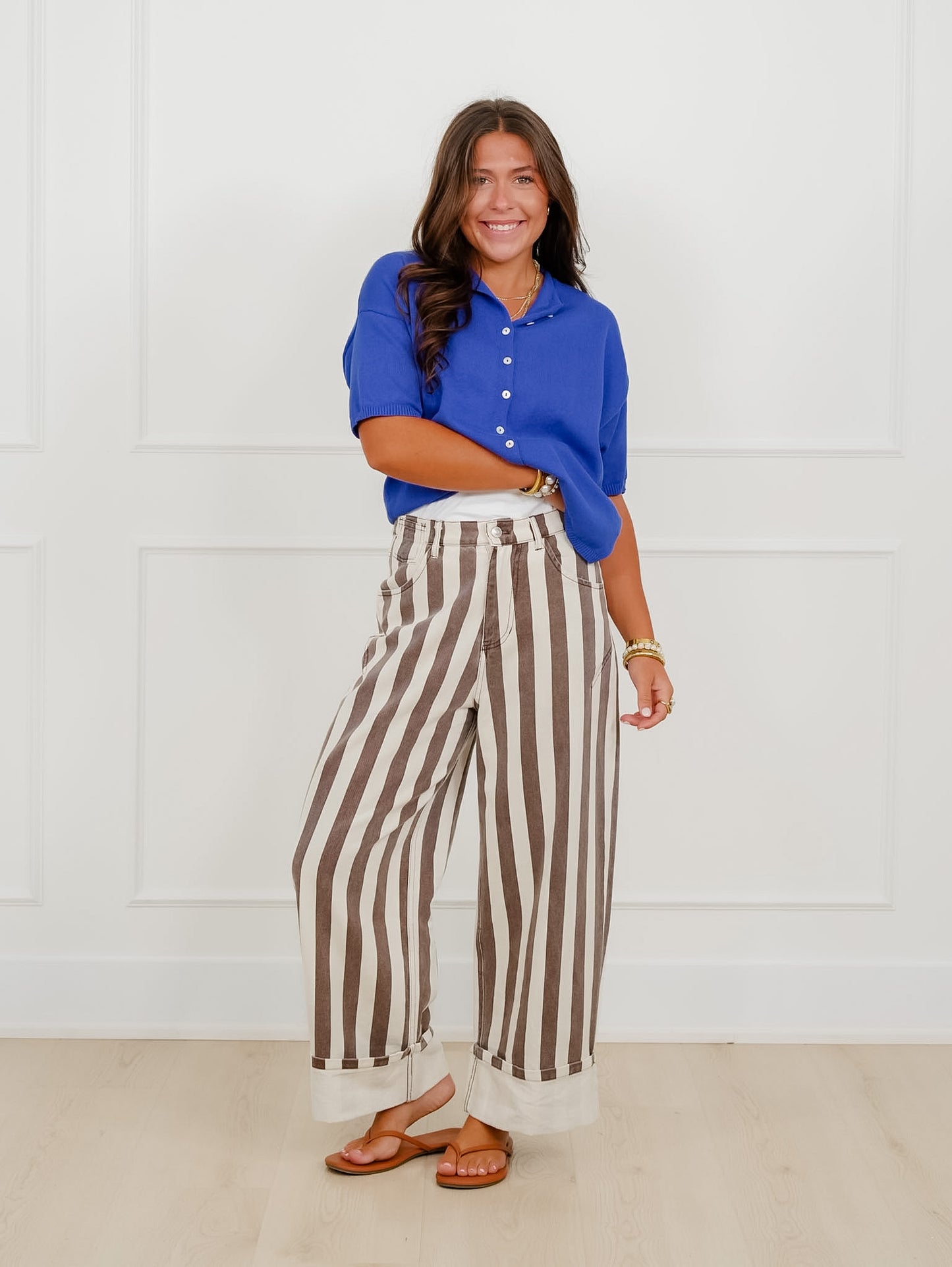 Solid Short Sleeve Button Down Cardigan