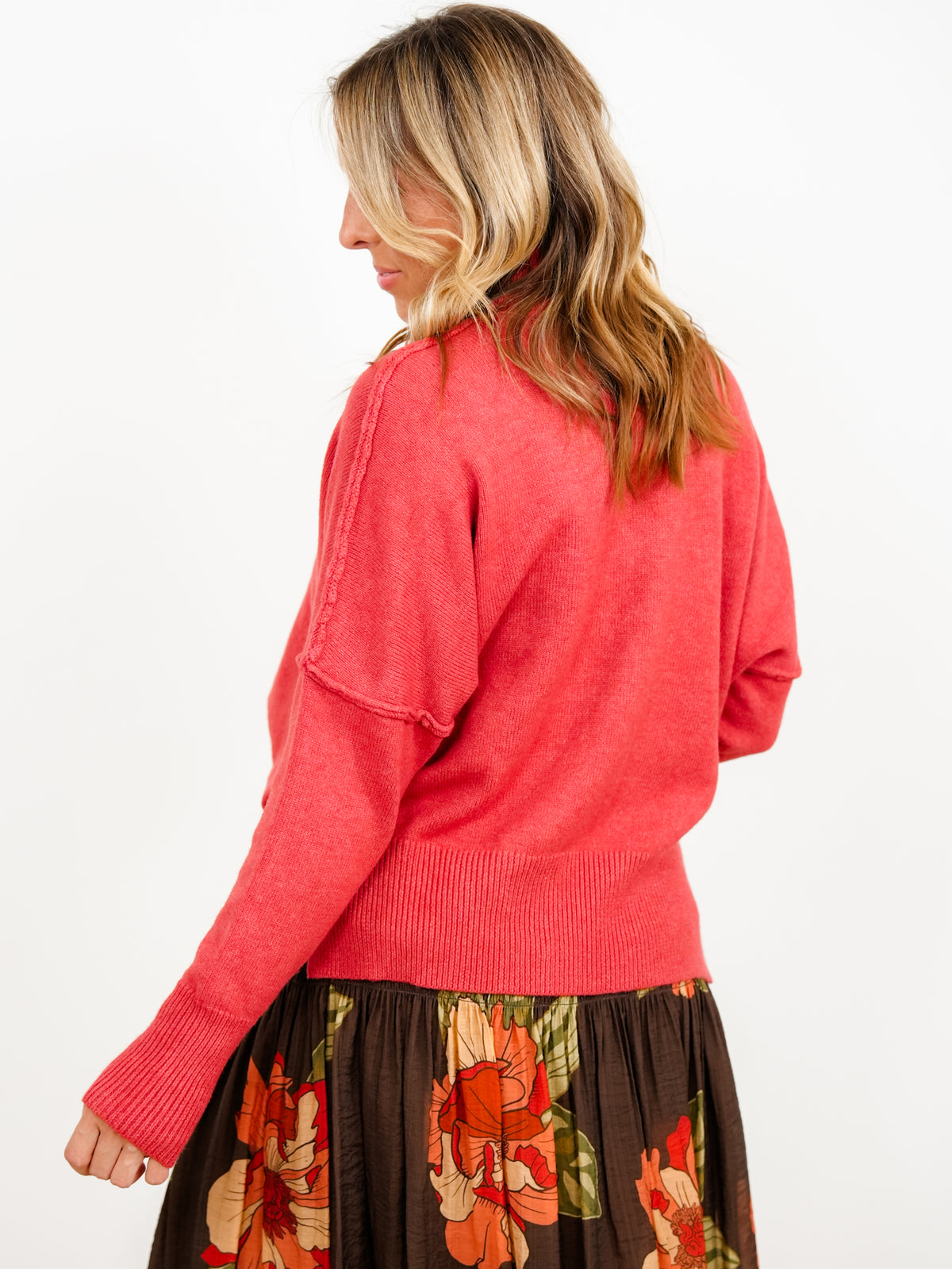 Solid Long Sleeve Mock Neck Sweater