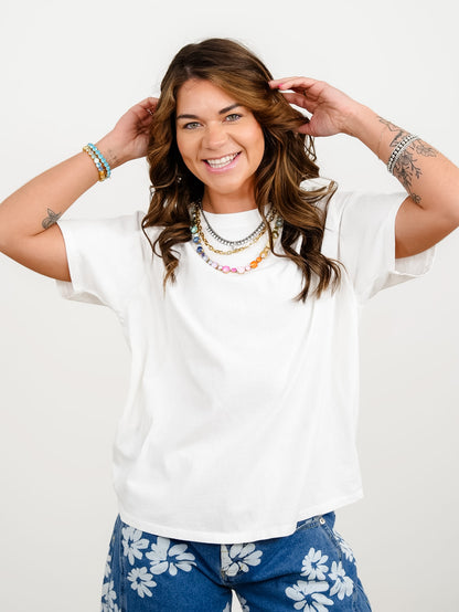 Acid Wash Short Sleeve Top