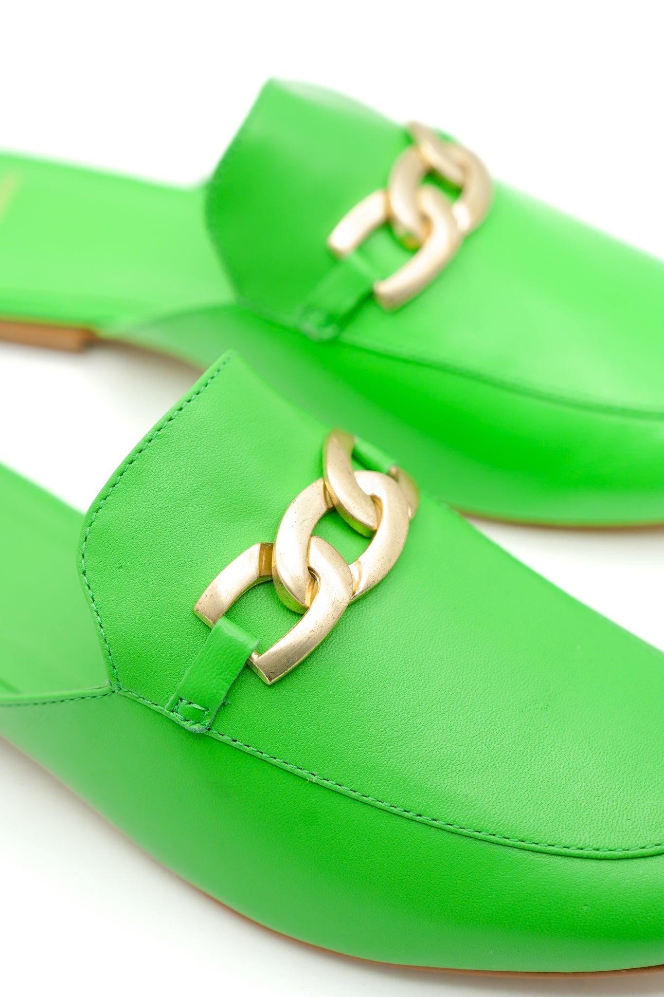 Chain Detail Slip On Loafer Mule