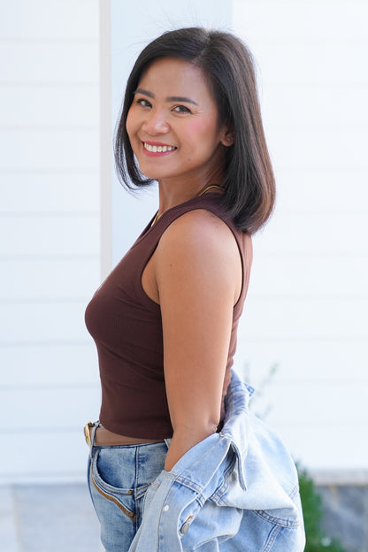 Embroidered " Rodeo" Scoop Neck Tank Top