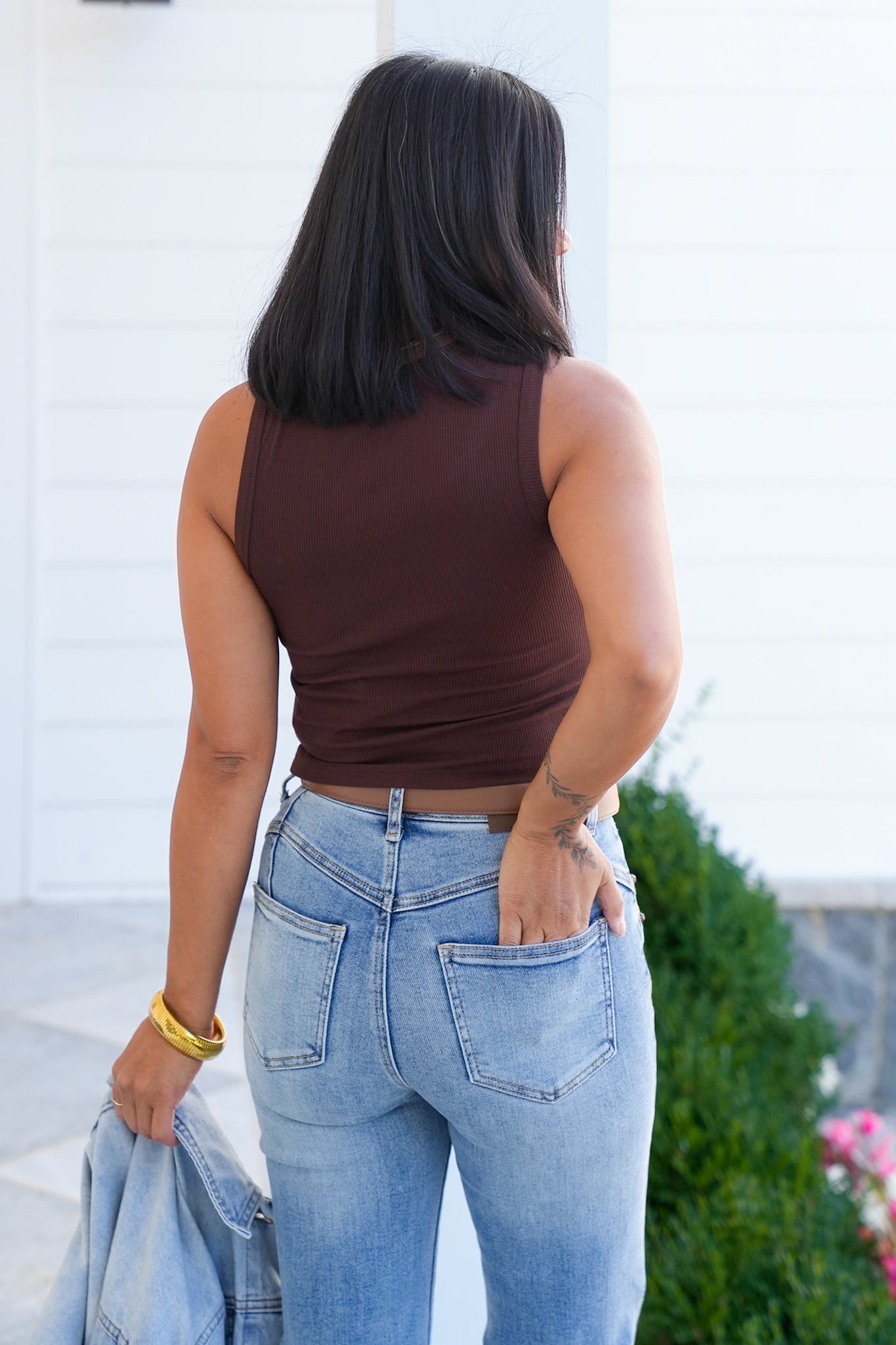 Embroidered " Rodeo" Scoop Neck Tank Top