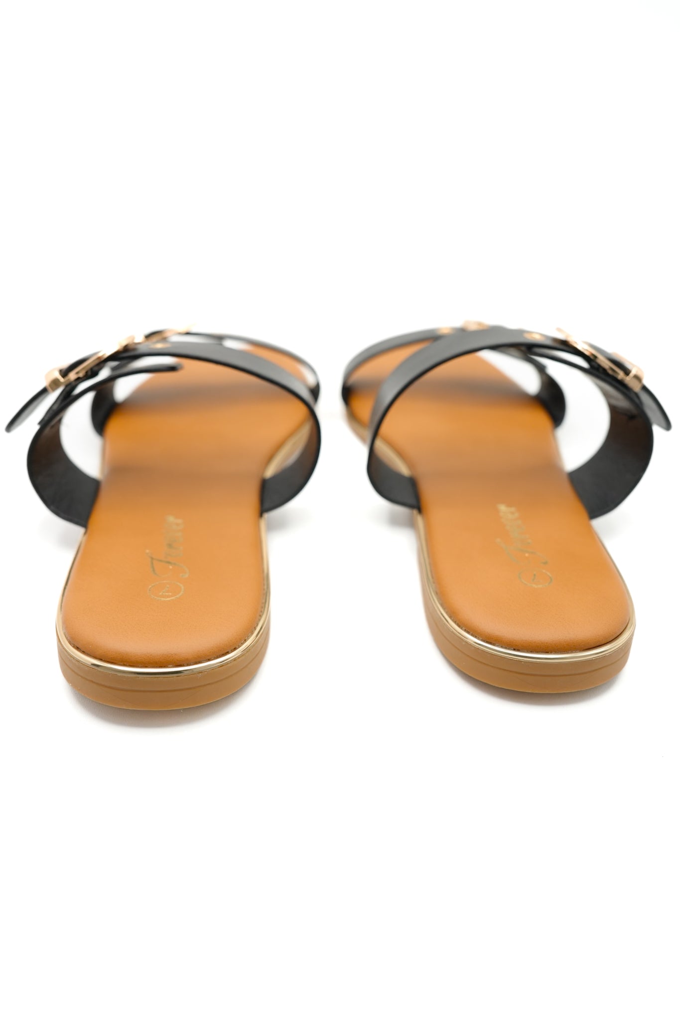 Double Buckle Strap Slide Sandal