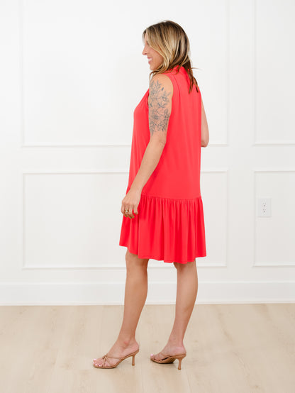 Door Buster! Plus/Reg Solid Color Sleeveless Ruffle Hem Dress