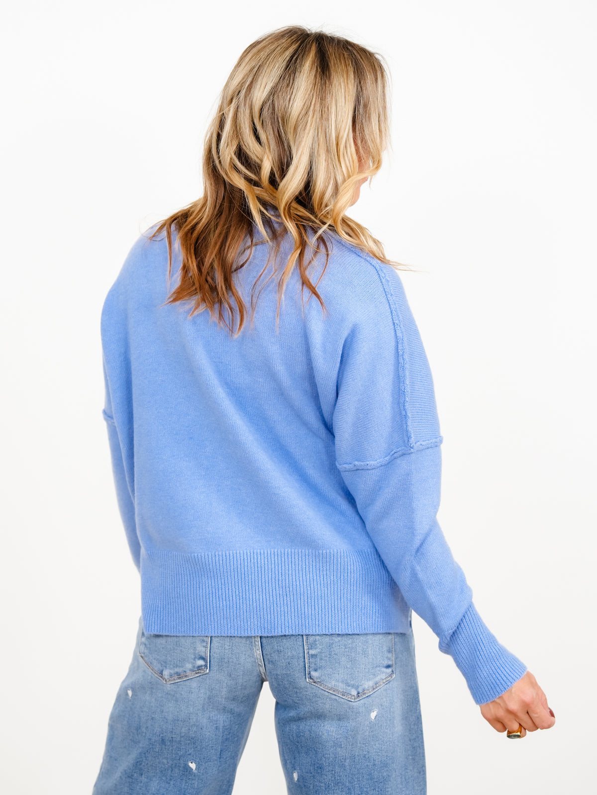 Solid Long Sleeve Mock Neck Sweater
