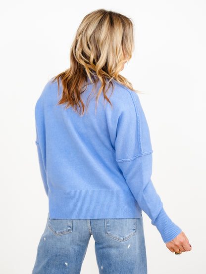 Solid Long Sleeve Mock Neck Sweater