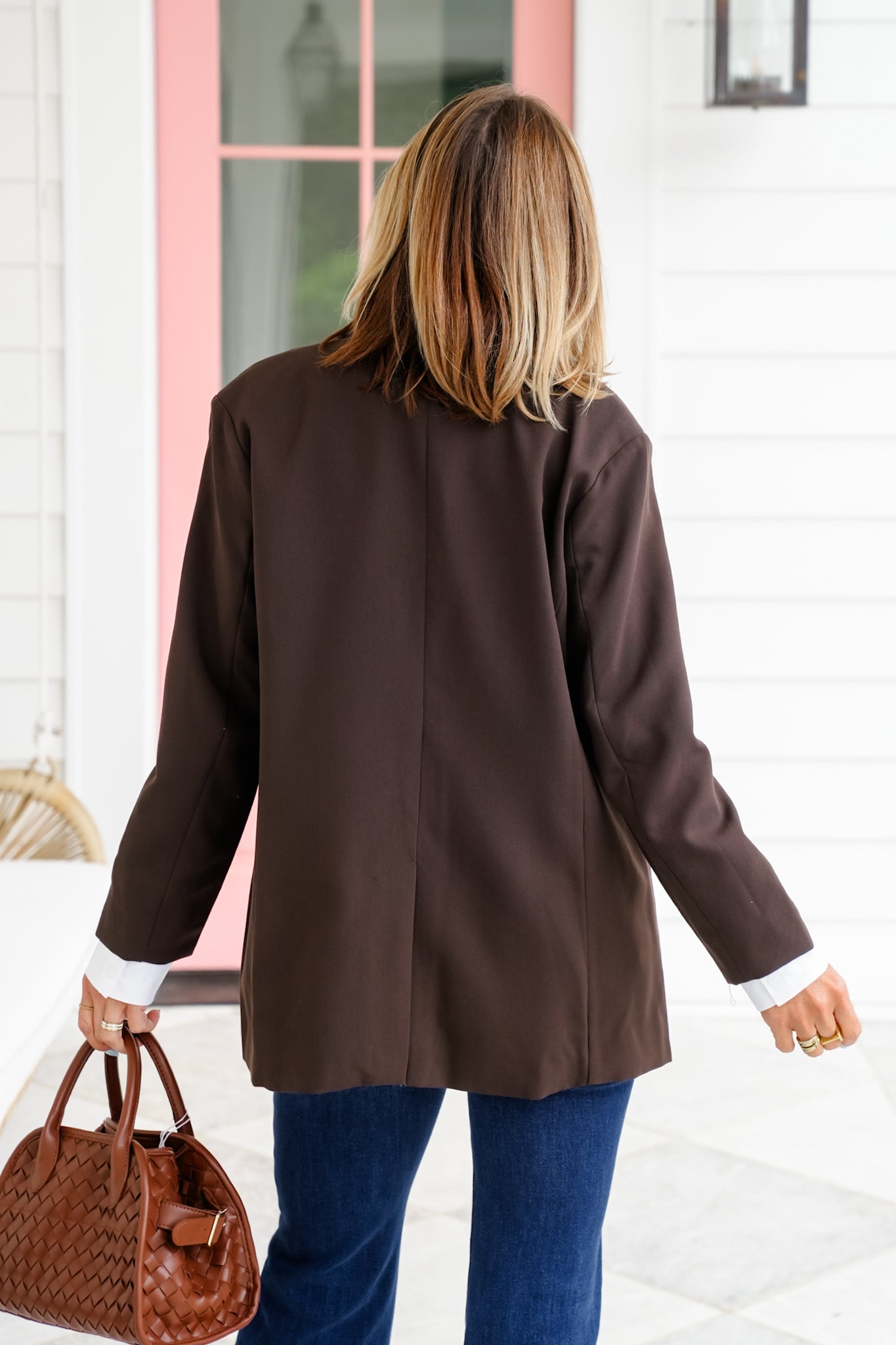 Classic Long Sleeve Single Breasted Blazer with Cuff Detail