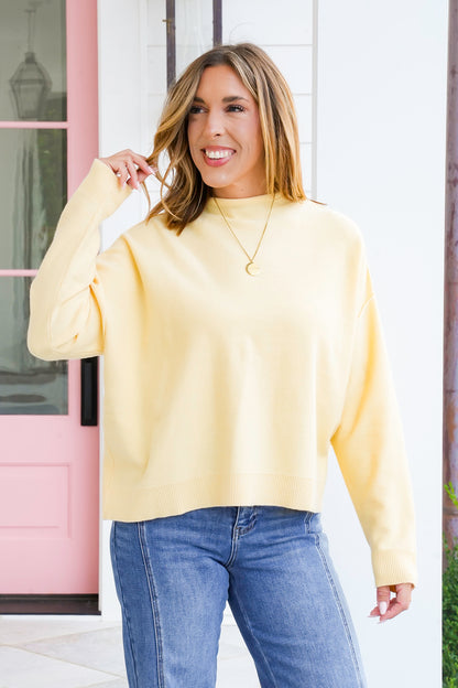 Long Sleeve Mock Neck Knit Sweater
