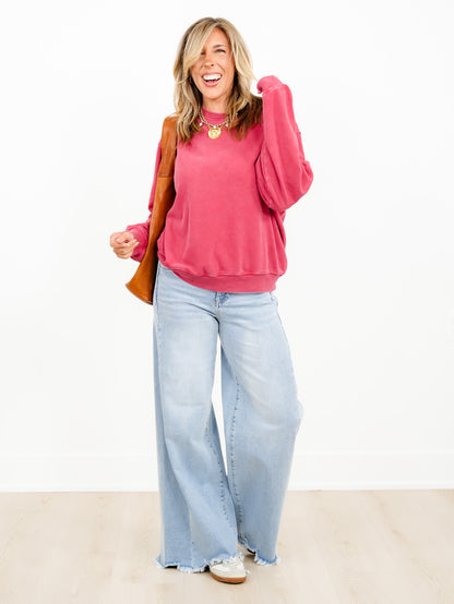 Mineral Wash Crew Neck Sweatshirt