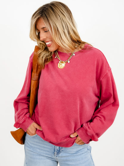 Mineral Wash Crew Neck Sweatshirt