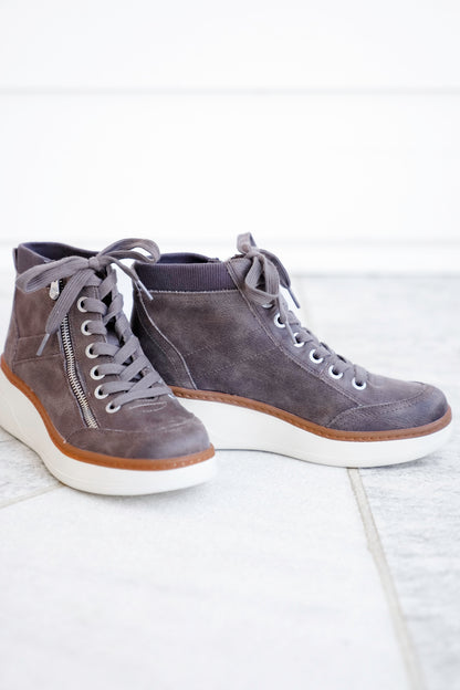 Blowfish Vegan Leather Lace Up Wedge Sneaker Boot with Side Zipper