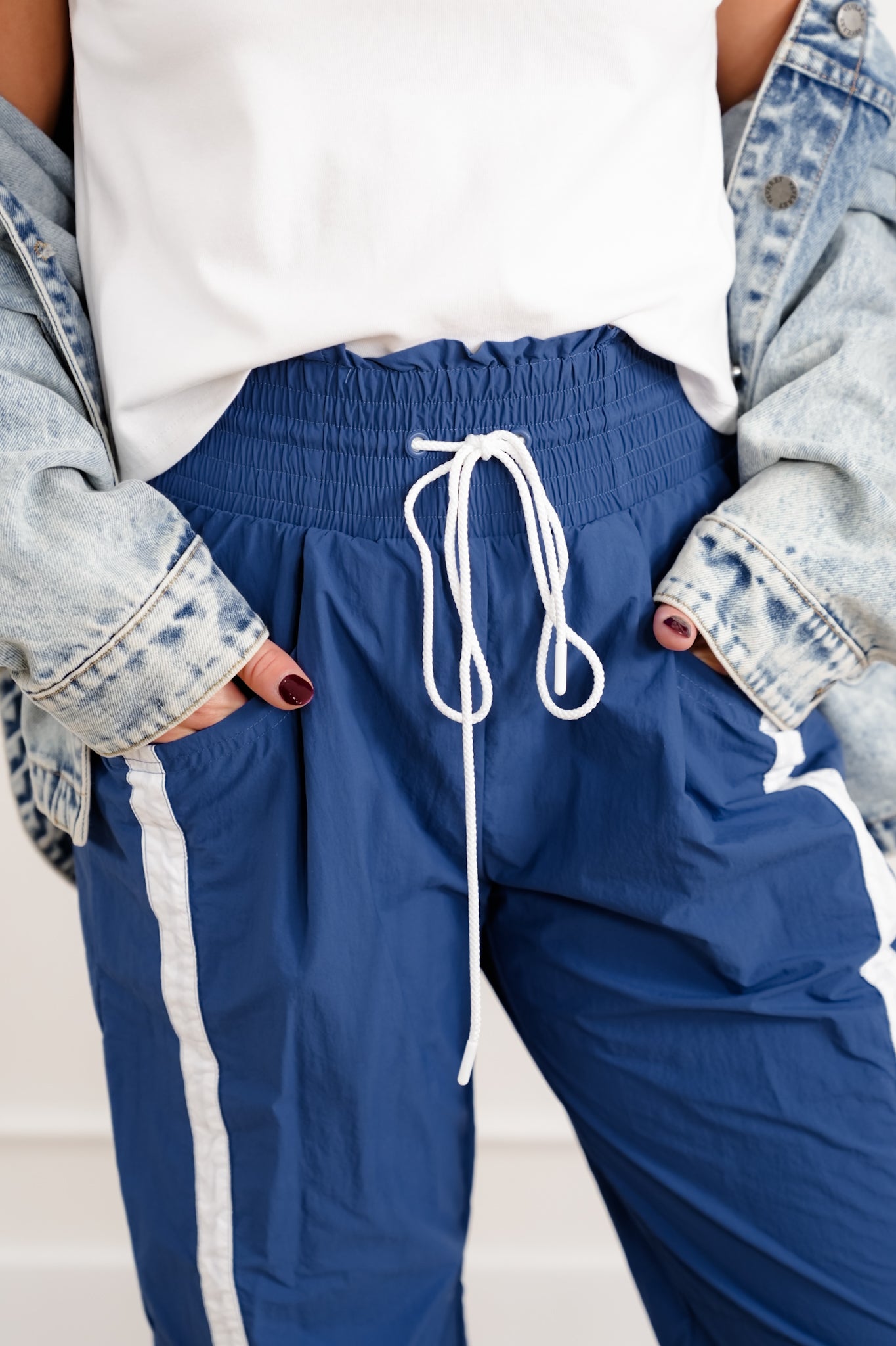 Plus/Reg High Waist Track Pants with Stripes – Freckled Poppy