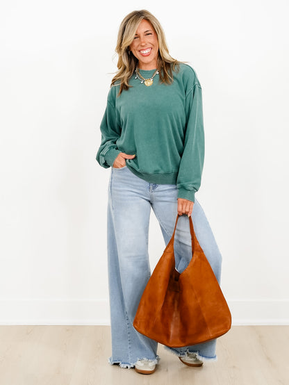 Mineral Wash Crew Neck Sweatshirt