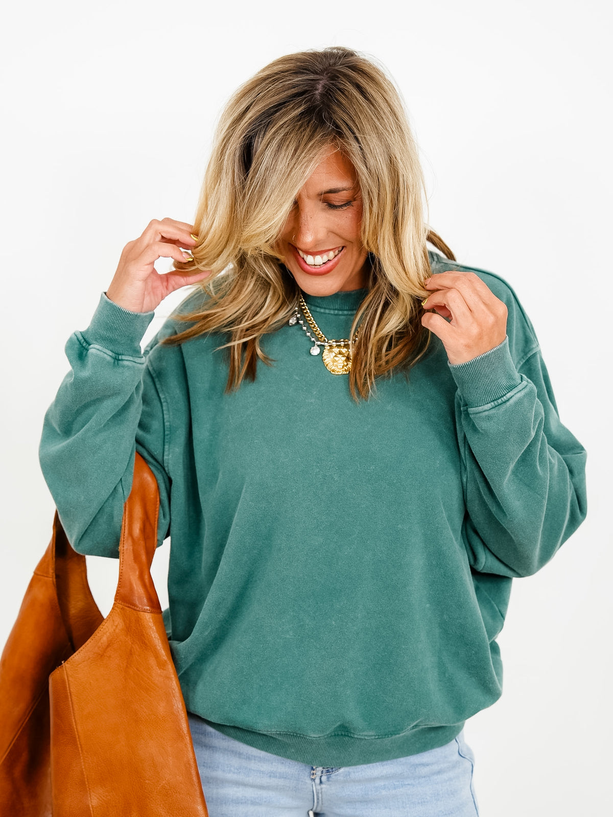 Mineral Wash Crew Neck Sweatshirt