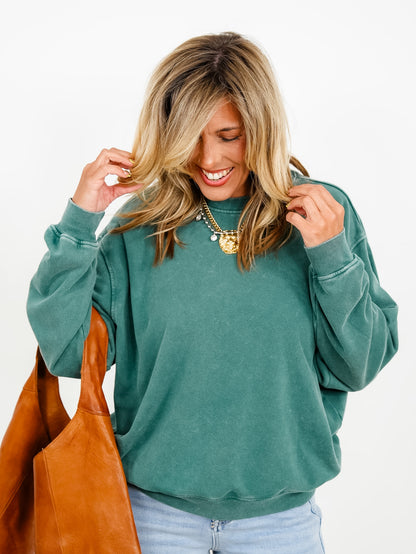 Mineral Wash Crew Neck Sweatshirt